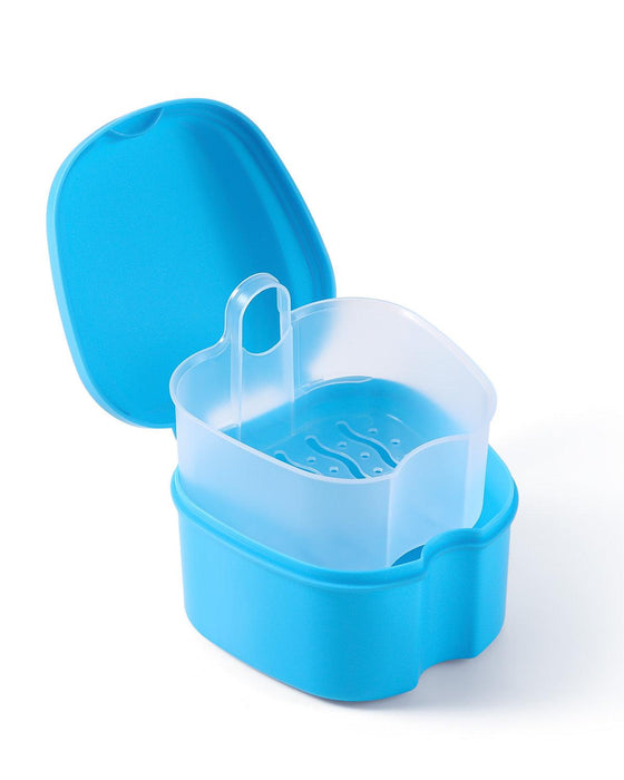 JMU Denture Bath Case Retainer Box with Strainer Apple Shaped - JMU DENTAL INC