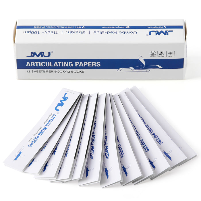 JMU Dental Grade Articulating Papers Straight Shape Dual-Color 144Sheets/Box - JMU DENTAL INC