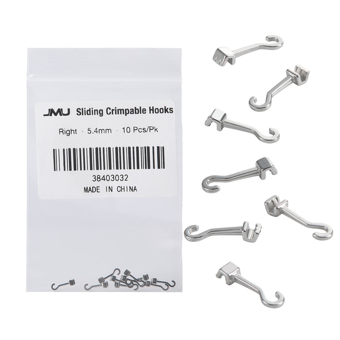 JMU Sliding Crimpable Hooks Right 0.21inch 10pcs/pk