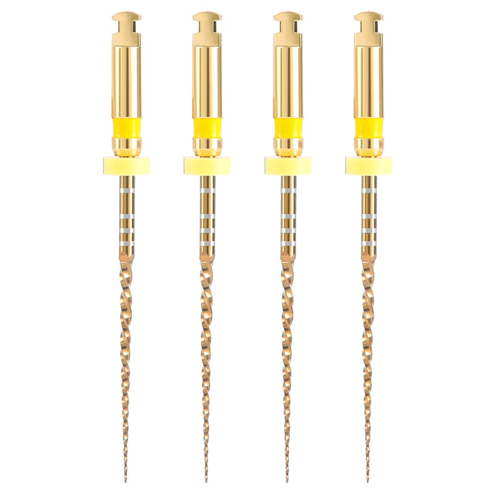 JMU NITI ROTARY FILES, WAVE-G4 FILES Sterilized Packing, 4pcs/Pk, #ROLL WAVE (GOLD) - JMU Dental