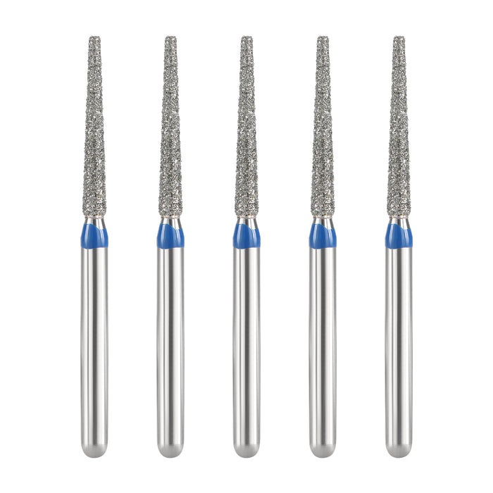 JMU Diamond Burs FG Medium Grit Flat End Taper 5/Pk - JMU DENTAL INC