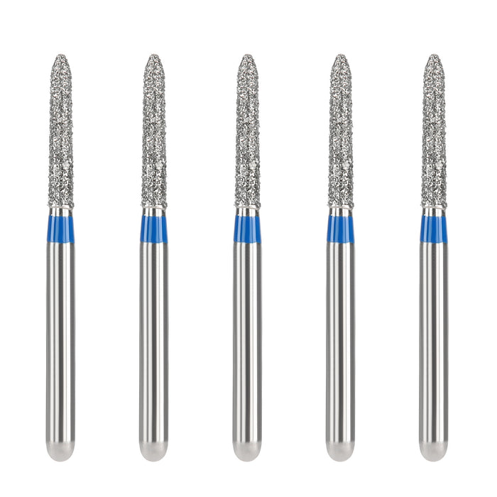 JMU Diamond Burs FG Medium Grit Beveled Cylinder 5/Pk - JMU DENTAL INC