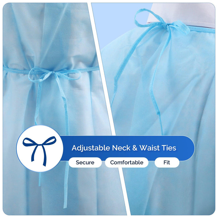 JMU Disposable Isolation Gowns PP Knitted Cuff Blue 10pcs/bag - JMU DENTAL INC