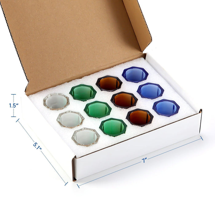 JMU Dental Glass Dappen Dishes Assorted 4 Colors 12Pcs/Box - JMU DENTAL INC