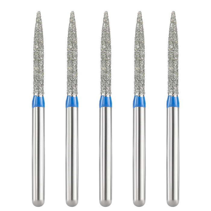 JMU Diamond Burs FG Medium Grit Pointed Taper 5/Pk - JMU DENTAL INC