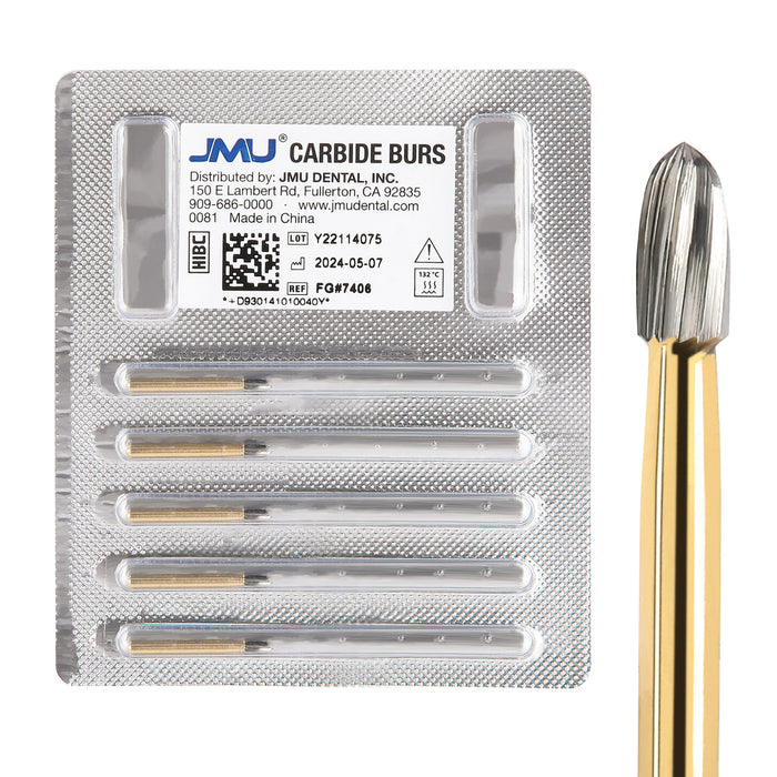 JMU Trimming & Finishing Carbide Burs Egg 12 Blades FG 5/Pk
