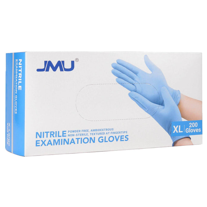 JMU Disposable Nitrile Exam Gloves Black/Blue Powder Free 4 Mil XL 200Pcs/Box - JMU DENTAL INC