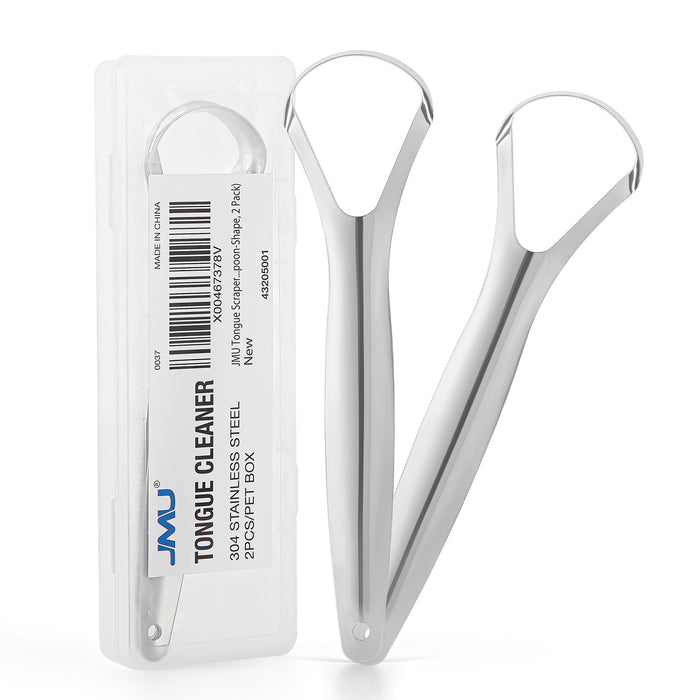 JMU Stainless Steel Tongue Cleaner with Travel Case 2Pcs/Pack - JMU DENTAL INC