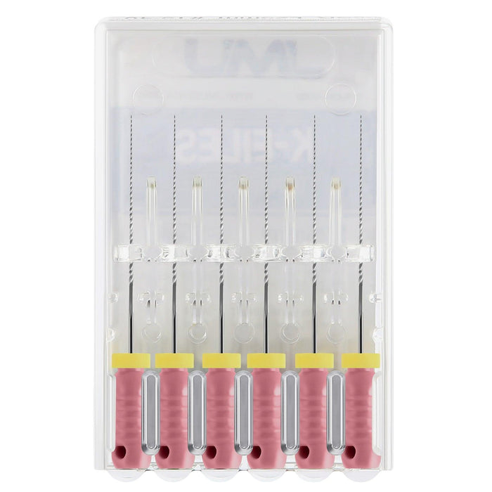JMU HAND USE FILES, K-FILES, Stainless Steel, 21mm, 6pcs/Pk - JMU Dental