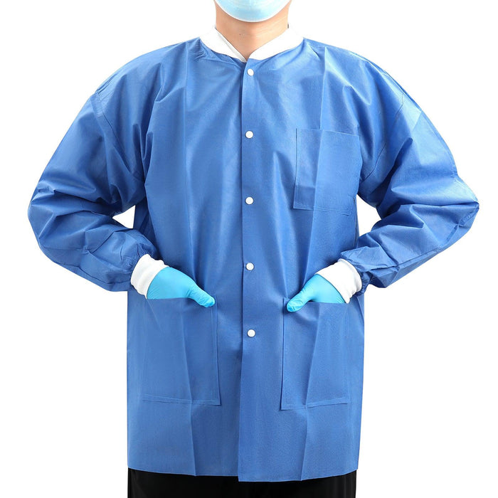 JMU Plus SMS Jacket with 3 Pockets Hip Length Dark Blue 1pc/bag - JMU DENTAL INC