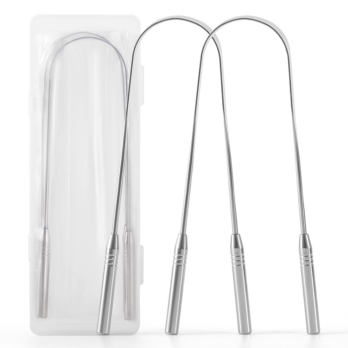 JMU 304 Stainless Steel Tongue Cleaner with Travel Case 2Pcs/Pack - JMU DENTAL INC