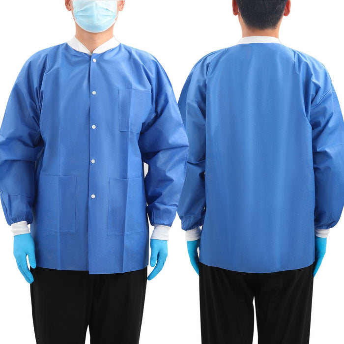 JMU Plus SMS Jacket with 3 Pockets Hip Length Dark Blue 1pc/bag - JMU DENTAL INC