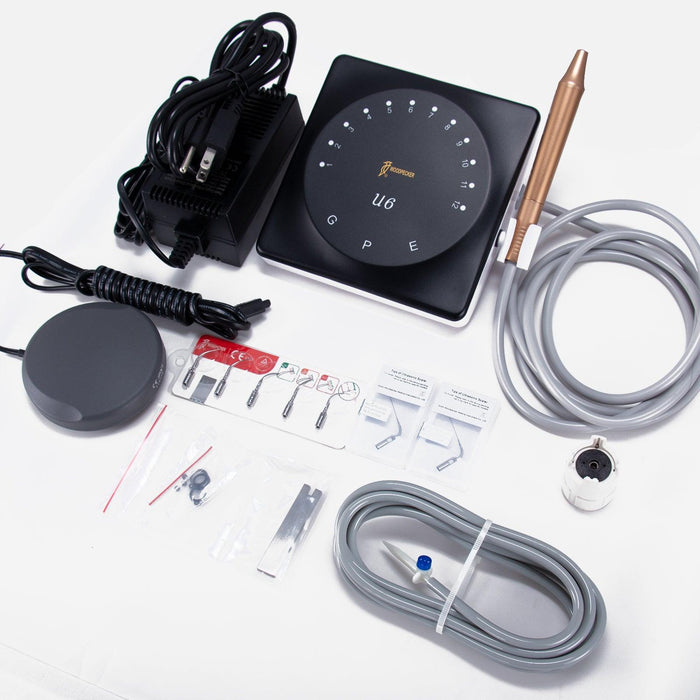 Woodpecker Dental U6 Ultrasonic Pizeo Scaler HW-6 Handpiece 7 Tips Comfortable Scaling, Perio and Endo - JMU DENTAL INC