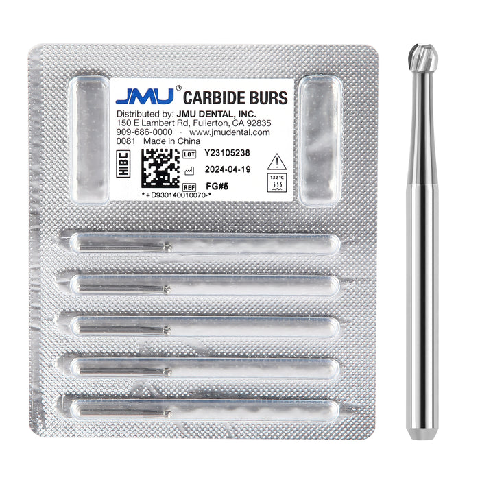 JMU Carbide Burs FG Round 5/Pk