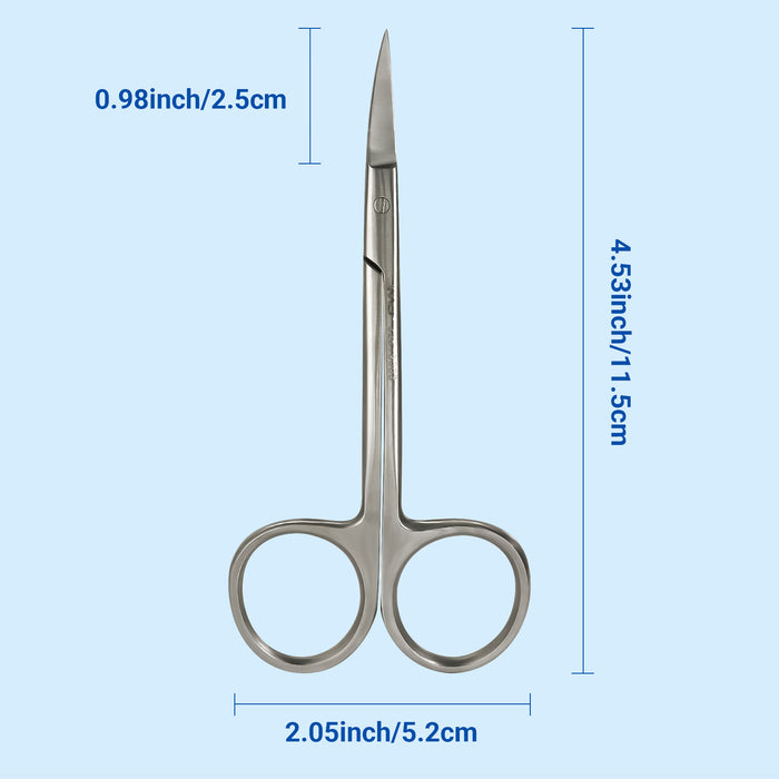 JMU Surgical Gum Tissue Scissors Serrated Straight/Curved Stainless Steel 1pc/pack - JMU DENTAL INC
