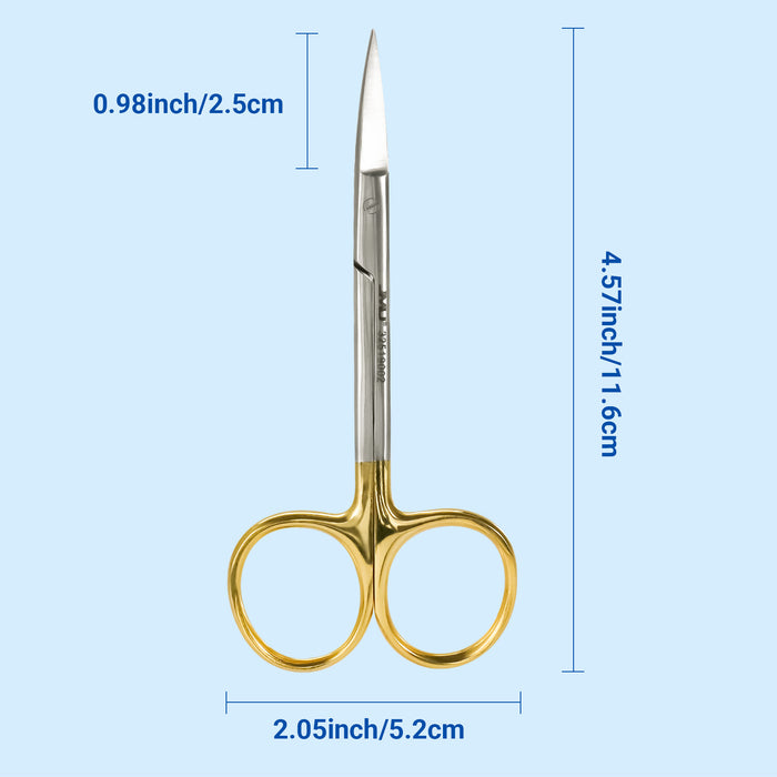 JMU Surgical Gum Tissue Scissors Serrated Straight/Curved Stainless Steel 1pc/pack - JMU DENTAL INC