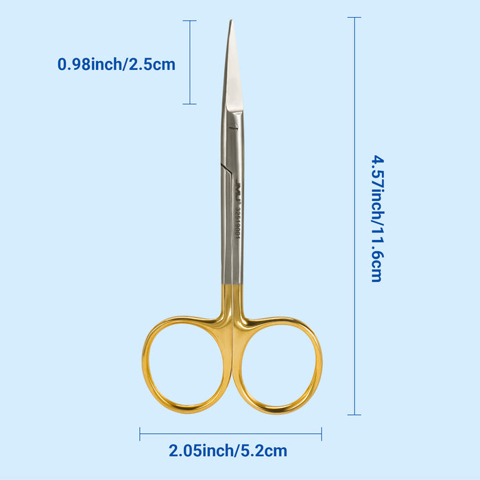 JMU Surgical Gum Tissue Scissors Serrated Straight/Curved Stainless Steel 1pc/pack - JMU DENTAL INC