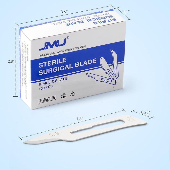 JMU Dental Surgical Blade Stainless Steel 100pcs/Box - JMU DENTAL INC