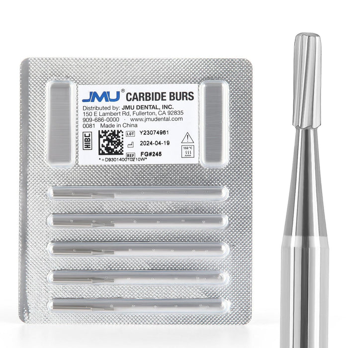 JMU Carbide Burs,Straight Fissure Amalgam Prep, FG #245, 5/pk - JMU Dental