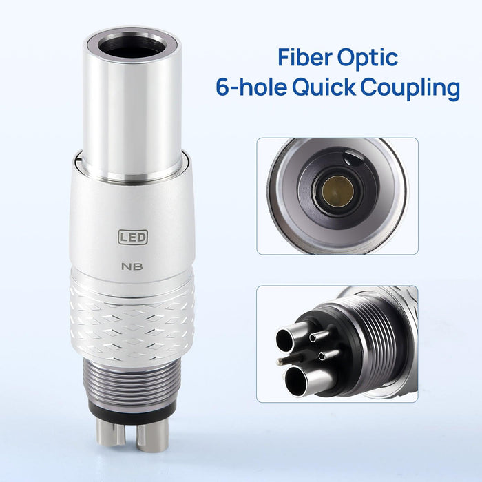 COXO CX207-G Fiber-optic Quick Coupler, for High-speed Air Turbine Handpiece, 6-hole (fit into NSK or COXO H16-NSPQ handpiece) #229-GN - JMU Dental