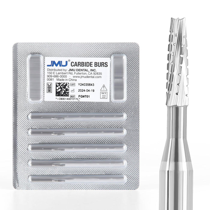 JMU Carbide Burs, Taper Fissure Crosscut, 5/pk - JMU Dental