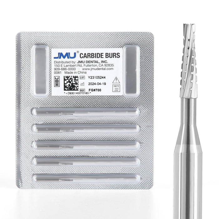 JMU Carbide Burs, Taper Fissure Crosscut, 5/pk - JMU Dental