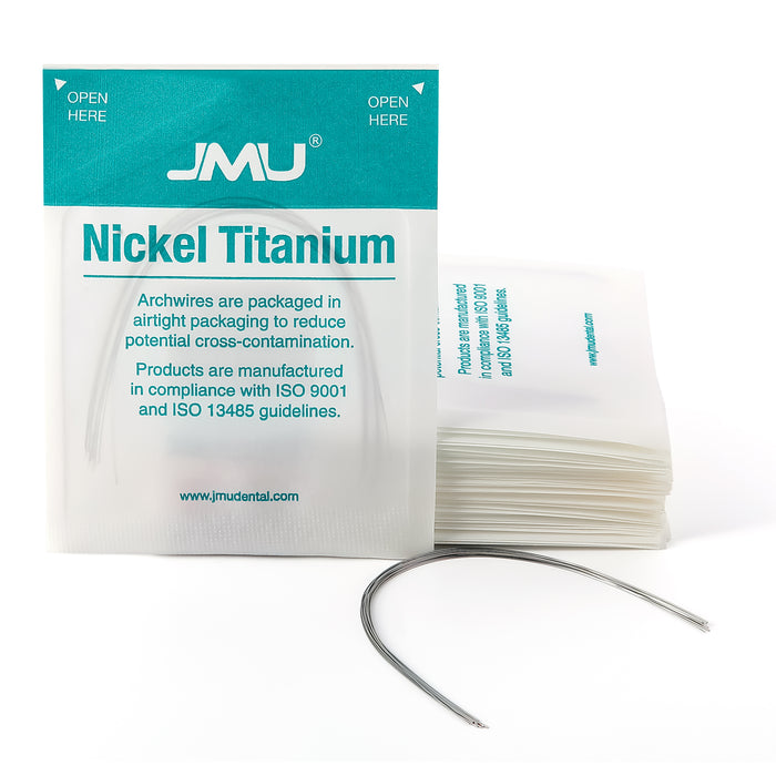 JMU Nickel Titanium Archwire Ovoid Round 10/Pk - JMU DENTAL INC