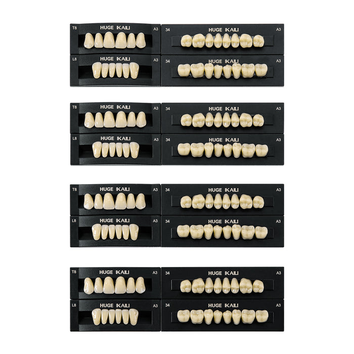 JMU Dental Acrylic Resin Denture Teeth 112Pcs- - JMU DENTAL INC