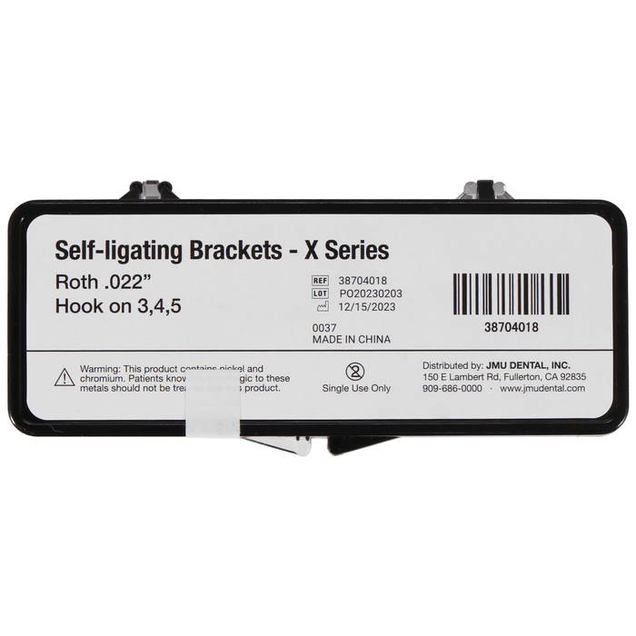 JMU Self-Ligating Brackets, Hook on 3,4,5 - X Series (3G),20pcs/set - JMU Dental