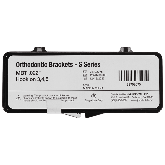 JMU Standard Roth Brackets, Hook on 3,4,5 - S Series (MIM), 20pcs/set - JMU Dental