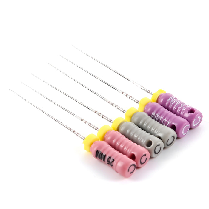 JMU HAND USE FILES, C+FILES, Stainless Steel, 6pcs/Pk - JMU DENTAL INC
