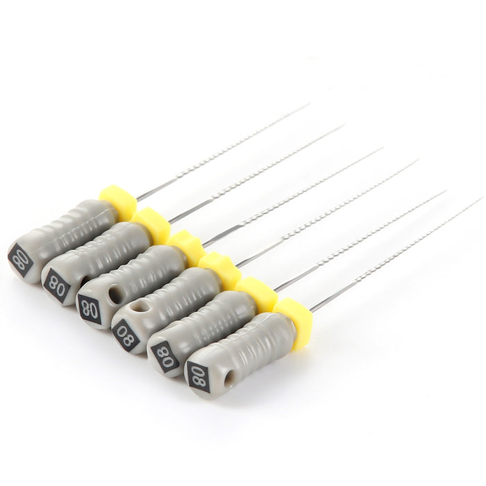 JMU HAND USE FILES, K-FILES, Stainless Steel, 21mm, 6pcs/Pk - JMU DENTAL INC