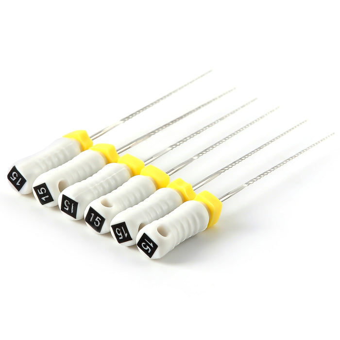 JMU HAND USE FILES, K-FILES, Stainless Steel, 21mm, 6pcs/Pk - JMU DENTAL INC