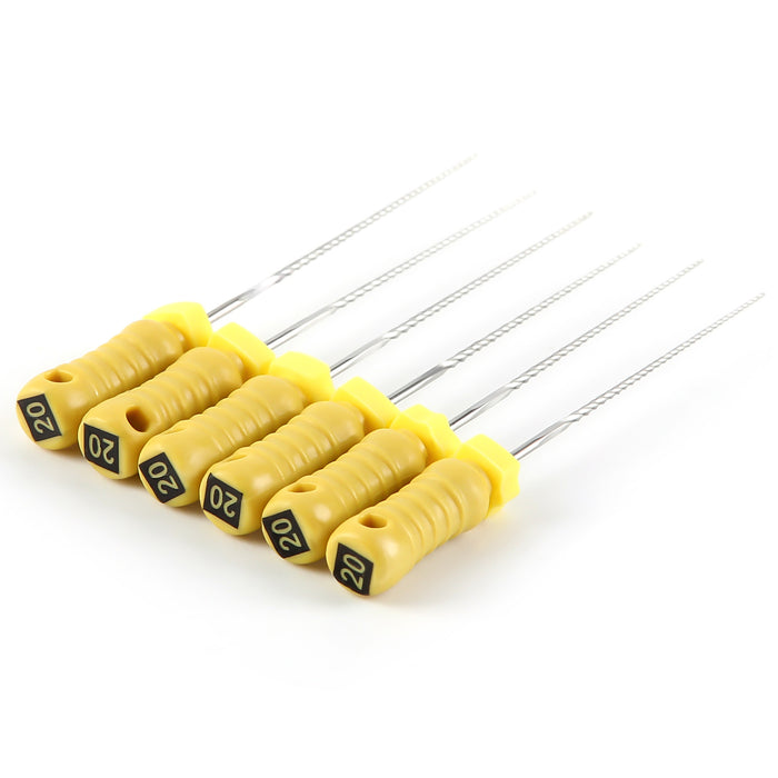 JMU HAND USE FILES, K-FILES, Stainless Steel, 21mm, 6pcs/Pk - JMU DENTAL INC