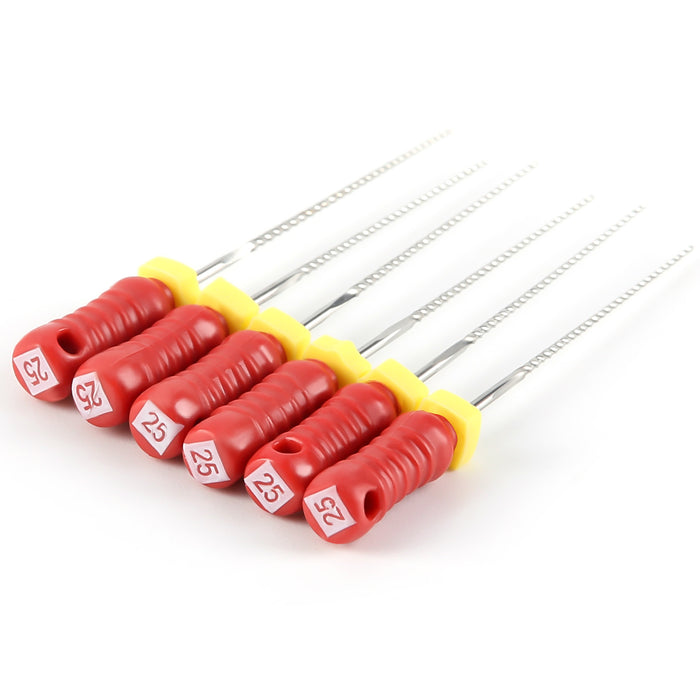 JMU HAND USE FILES, K-FILES, Stainless Steel, 21mm, 6pcs/Pk - JMU DENTAL INC