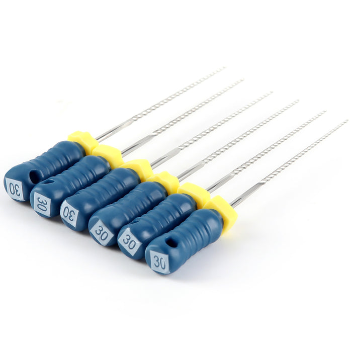 JMU HAND USE FILES, K-FILES, Stainless Steel, 21mm, 6pcs/Pk - JMU DENTAL INC