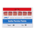 JMU Dental Gutta Percha Points Taper Size 0.04 #20, #25, #30, #15-40 Color-coded 60pcs/Pack