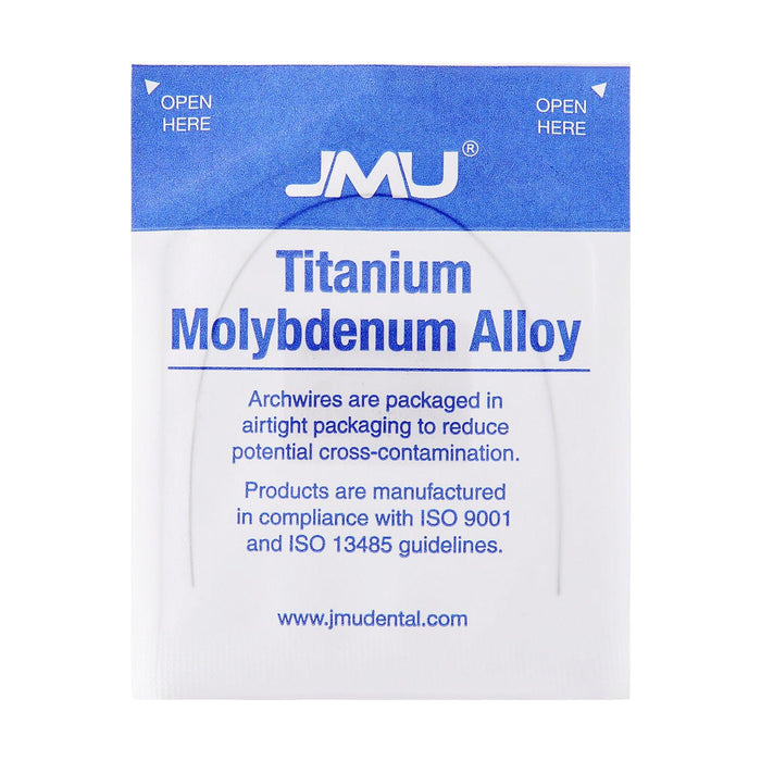 JMU Titanium Molybdenum Alloy Archwire Ovoid Rectangular 1/Pk - JMU DENTAL INC