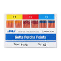 JMU Dental Gutta Percha Points #F1, #F1-F3 Assorted Color-coded 60pcs/Pack