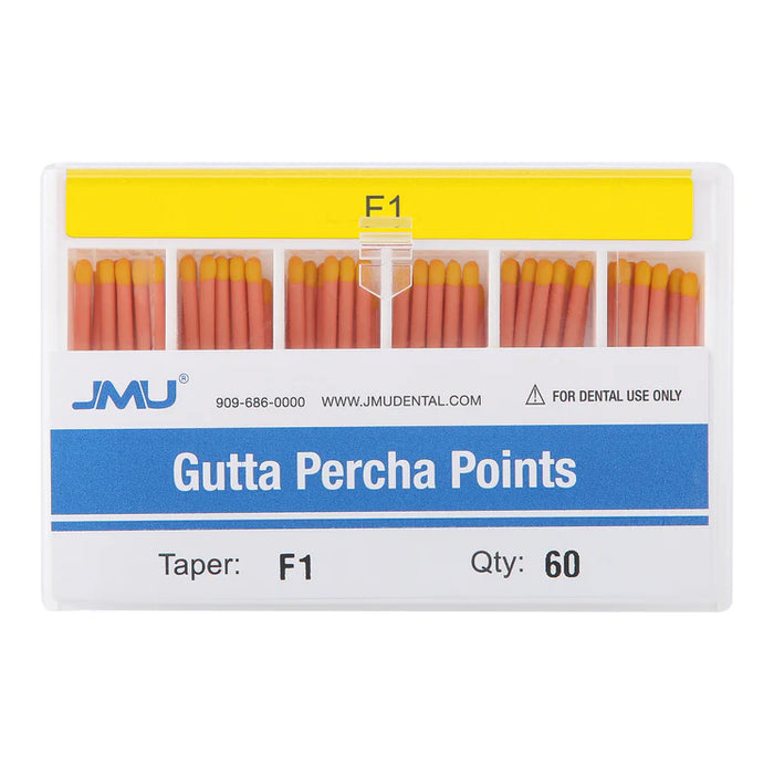 JMU Dental Gutta Percha Points #F1, #F1-F3 Assorted Color-coded 60pcs/Pack
