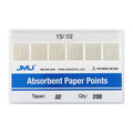 JMU Dental Absorbent Paper Points Taper Size 0.02 #15, #15-40 Assorted Color-coded 200pcs/Pack