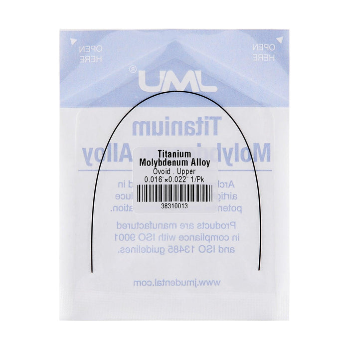 JMU Titanium Molybdenum Alloy Archwire Ovoid Rectangular 1/Pk - JMU DENTAL INC
