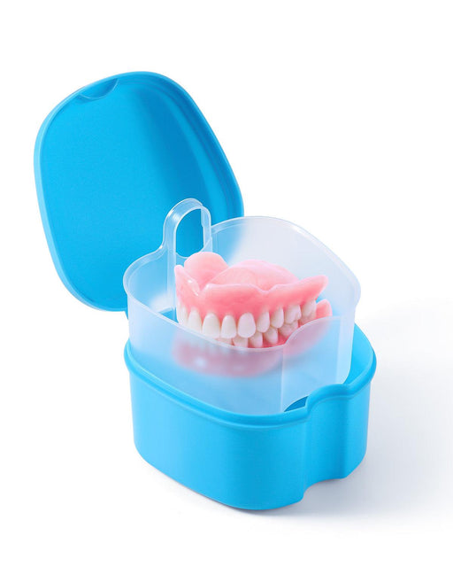 JMU Denture Bath Case Retainer Box with Strainer Apple Shaped - JMU DENTAL INC