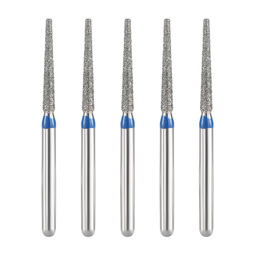 JMU Diamond Burs FG Medium Grit Flat End Taper 5/Pk - JMU DENTAL INC