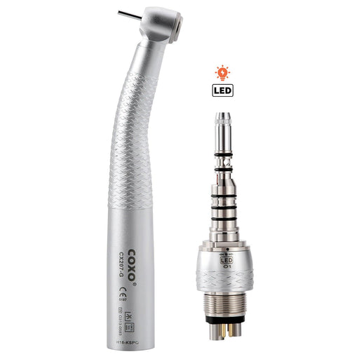 COXO CX207-G Fiber-opticÊHigh-speed Air Turbine Handpiece, ³300,000rpm, Standard Head, 3-port spray, (no coupling, fit into KaVo or COXO 229-GK 6-hole coupler), #H16-KSPQ - JMU Dental