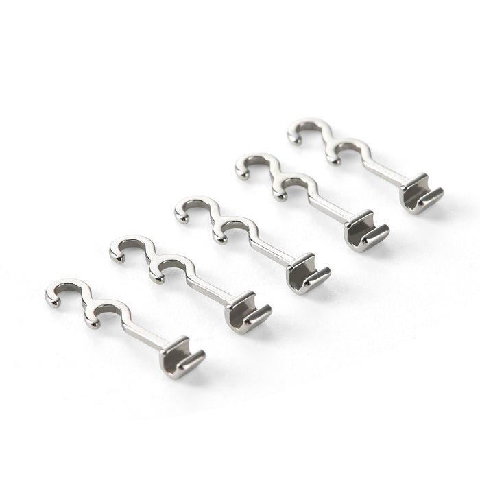 JMU Sliding Long Curved Crimpable Hooks Left 0.28inch 10pcs/pk