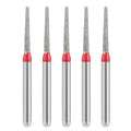 JMU Diamond Burs FG Fine Grit Flat End Taper 5/Pk - JMU DENTAL INC
