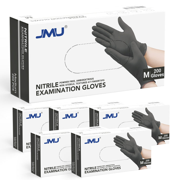 JMU Disposable Nitrile Exam Gloves Black Powder Free 4 Mil XS/S/M/L/XL 200Pcs/Box - JMU DENTAL INC