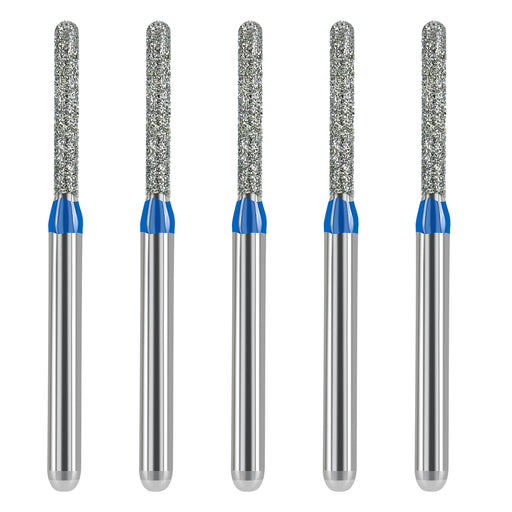 JMU Diamond Burs FG Medium Grit Round End Cylinder 5/Pk - JMU DENTAL INC