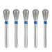 JMU Diamond Burs FG Medium Grit Long Pear 5/Pk - JMU DENTAL INC
